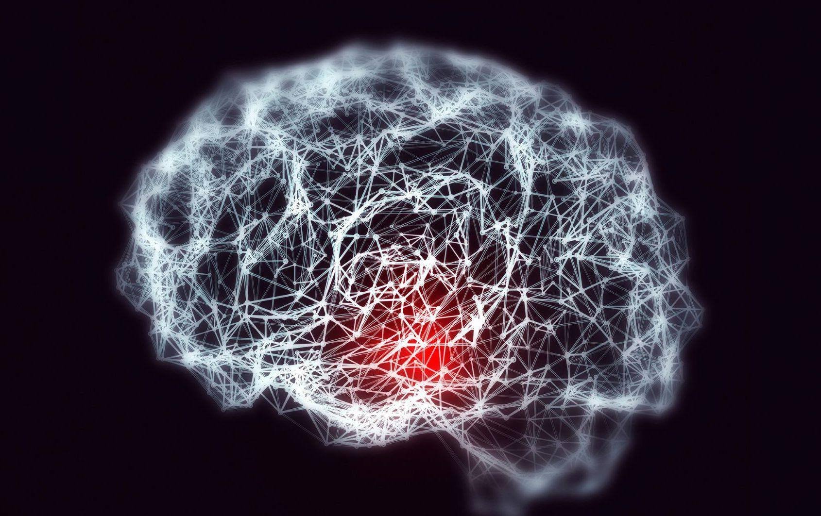 A glowing brain scan that has been 3D imaged with a highlighted issue in Cortlandt, New York
