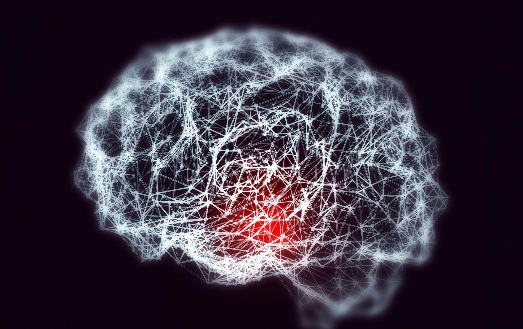 A glowing brain scan that has been 3D imaged with a highlighted issue in Saginaw, Michigan
